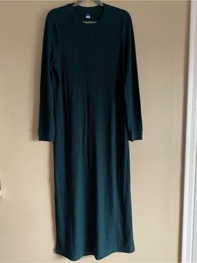 Old Navy Long Sleeve Ribbed Maxi Dress - Teal Green